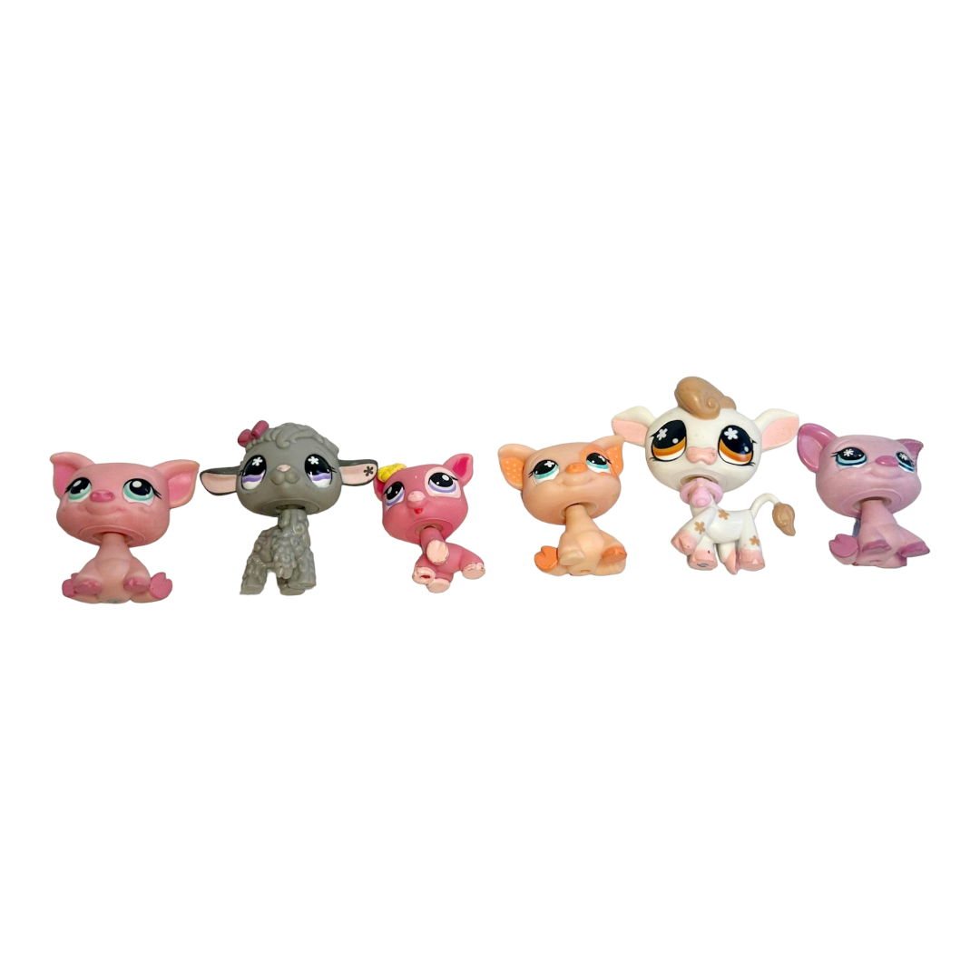 Six (6) *Adorable Littlest Pet Shop FARM Animals