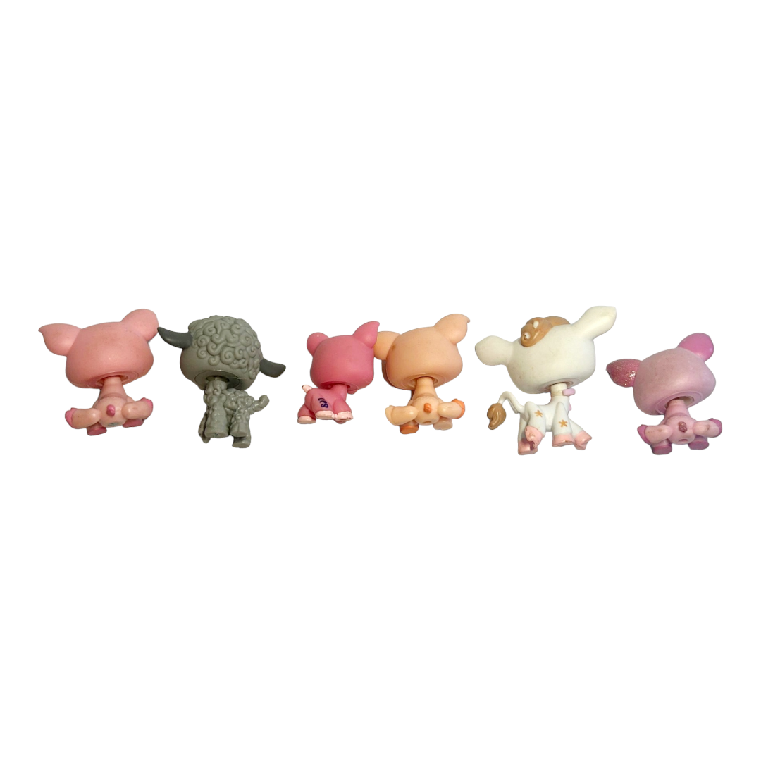 Six (6) *Adorable Littlest Pet Shop FARM Animals