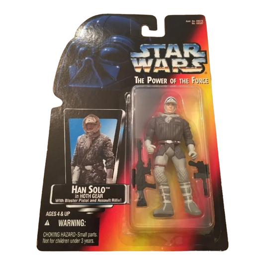 New *Star Wars Power of the Force "Han Solo" w/ Blaster Pistol + Assault Rifle