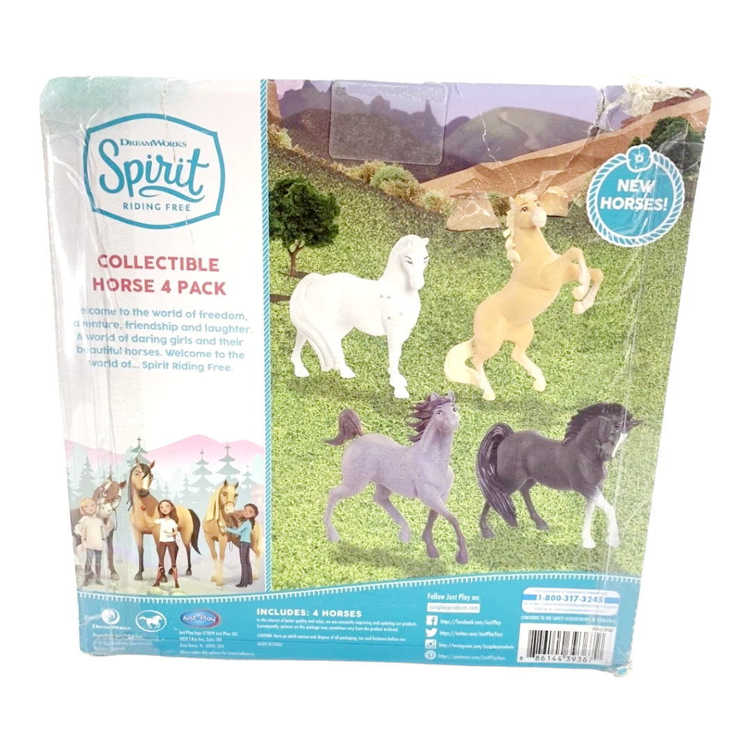 New *DreamWorks Spirit Riding Free Collectible Horse 4 Pack