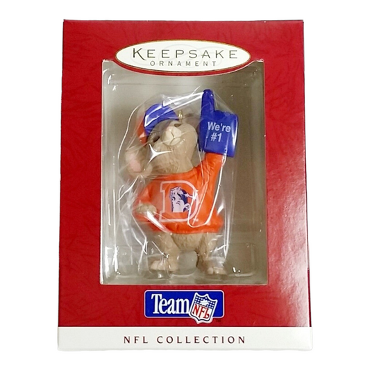 NEW *Hallmark Keepsake Ornament Denver Broncos #1 Fan Mouse NFL Collection (1996)