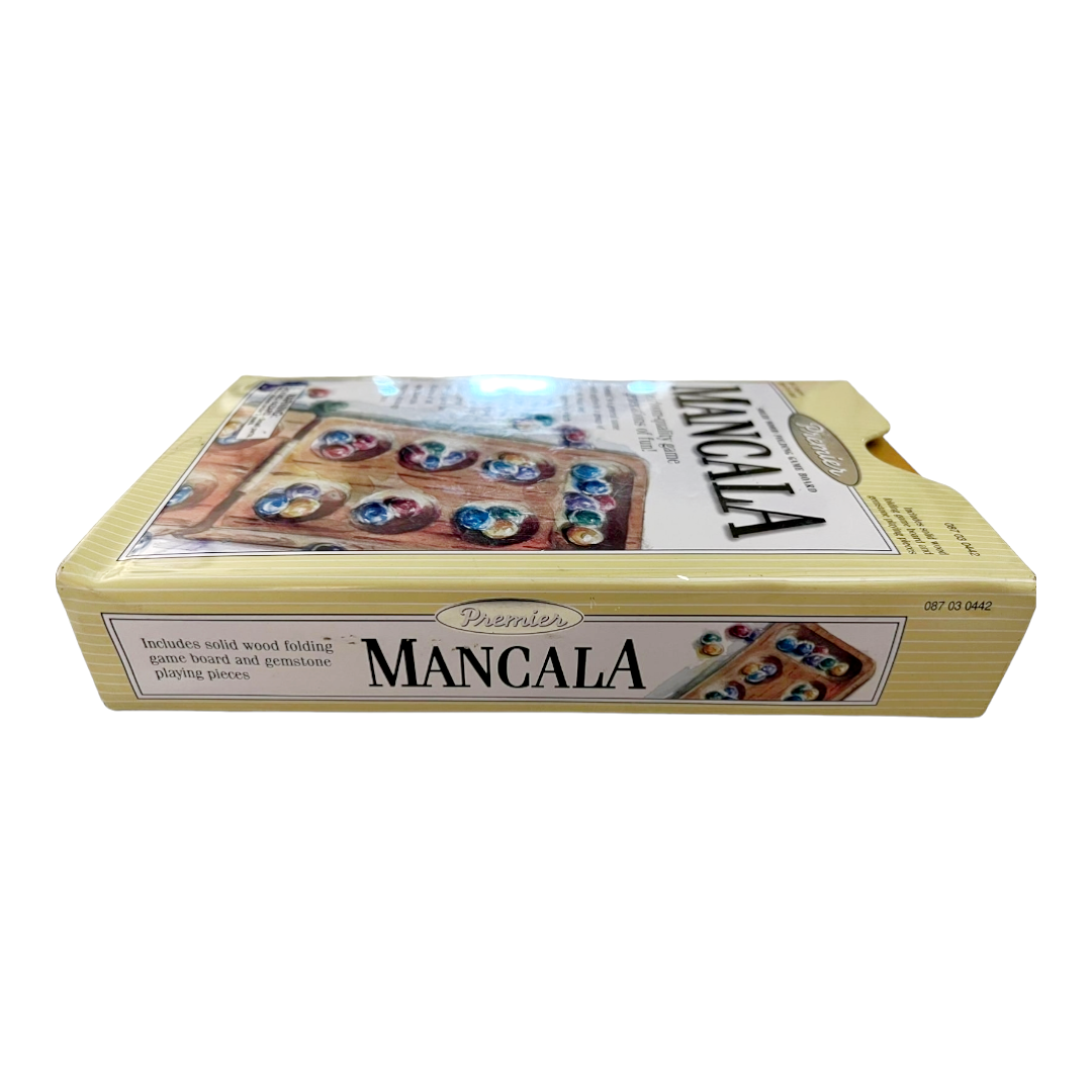 NEW *Travel Premier Mancala Folding Hinged Solid Wood Game Board w/ Stones (2001)