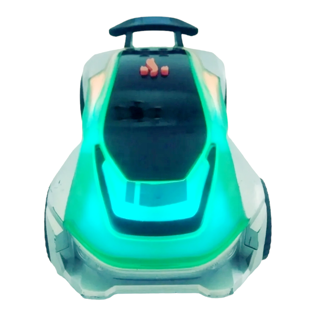 NEW *Hot Wheels "Green Color Crashers" 10" (Gazella R) Neon Bright-Lights & Sound