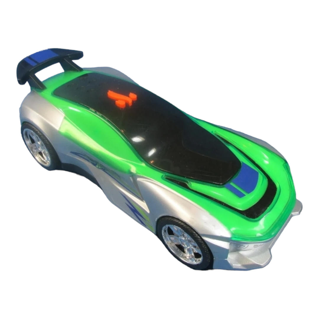 NEW *Hot Wheels "Green Color Crashers" 10" (Gazella R) Neon Bright-Lights & Sound
