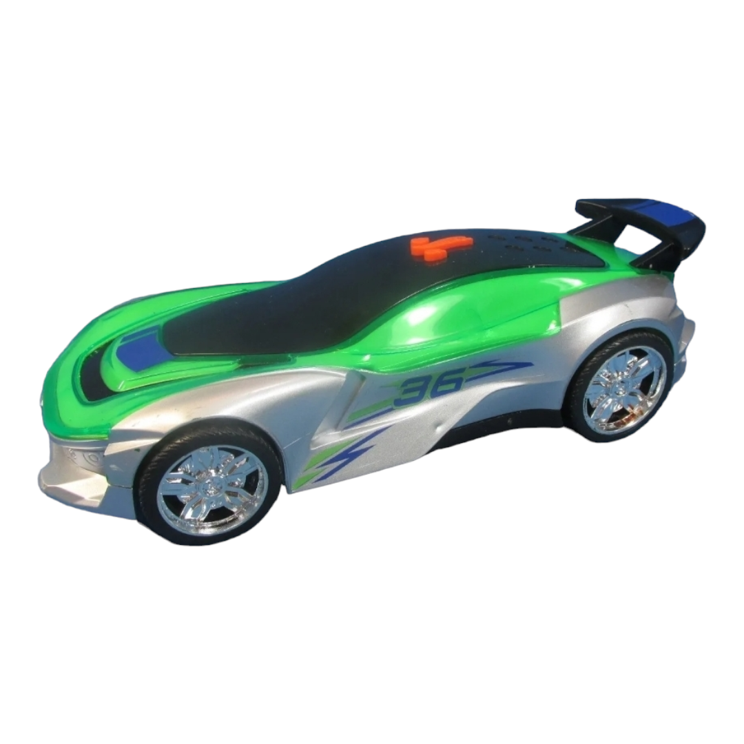 NEW *Hot Wheels "Green Color Crashers" 10" (Gazella R) Neon Bright-Lights & Sound