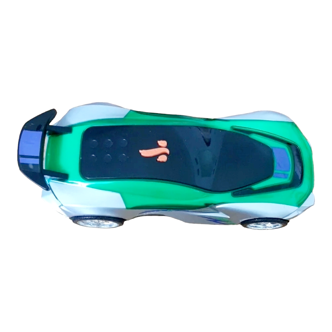 NEW *Hot Wheels "Green Color Crashers" 10" (Gazella R) Neon Bright-Lights & Sound