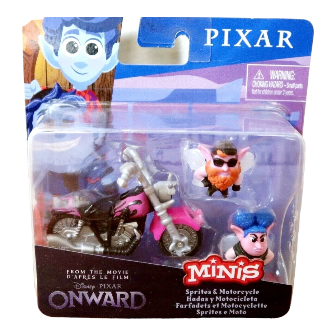 NEW *Disney Pixar "Onward Minis" (Sprites & Motorcycle) Action Figure Set (2020) Mattel