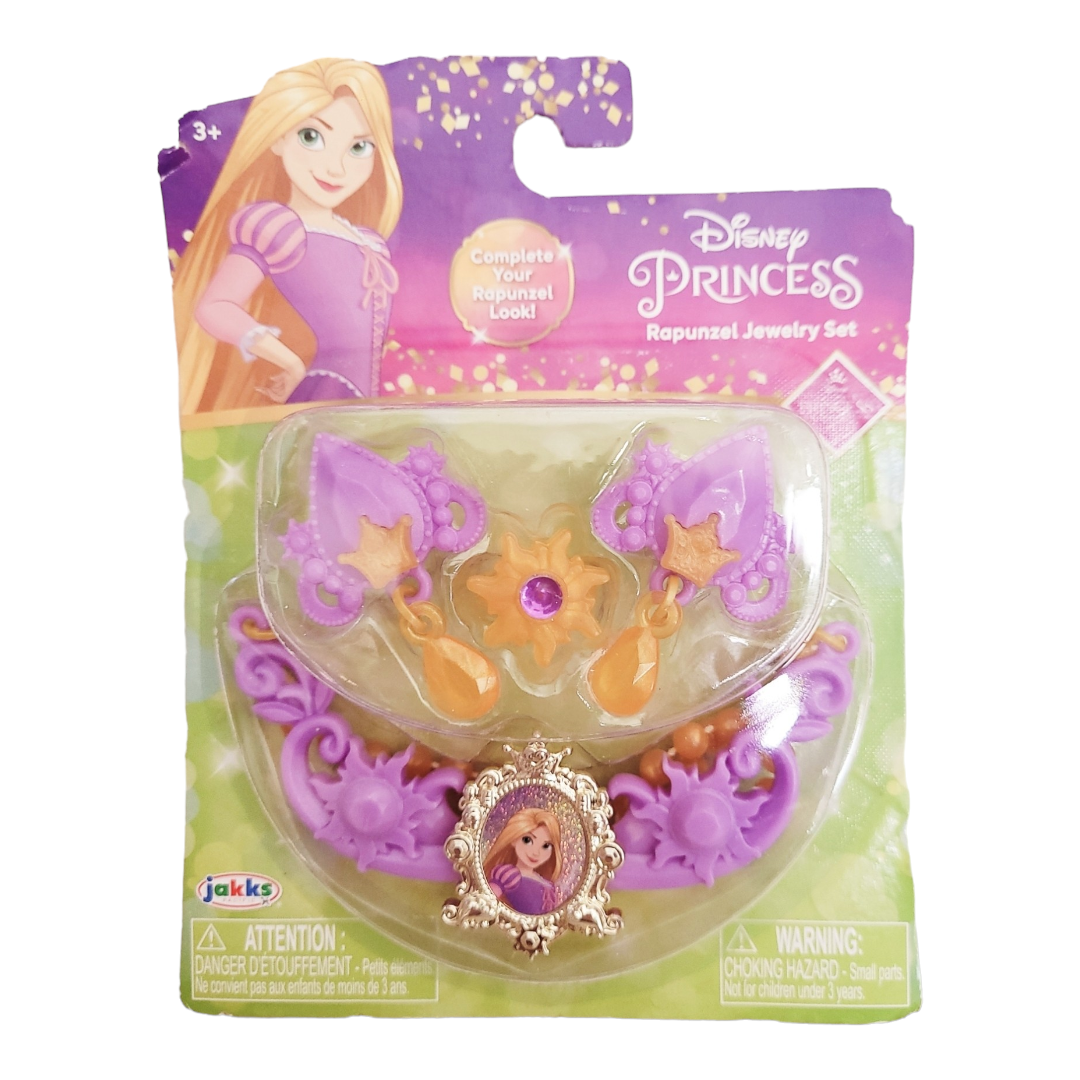 NEW *Disney "Princess Rapunzel" Doll Glittery Purple One-Clip Dress + Jewelry Set