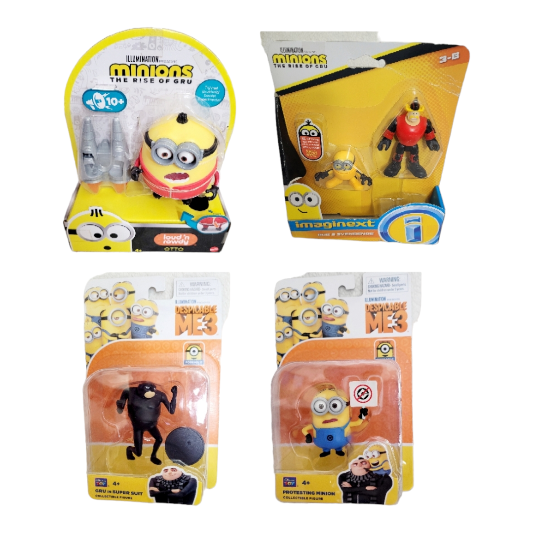 NEW *Lot of Four (4) Despicable ME 3: Minions Rise of Gru Action Figures