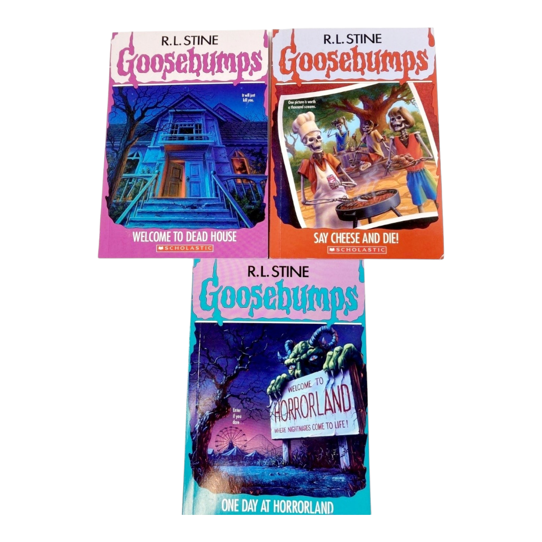 Colorful *R.L. Stine "GOOSEBUMPS" 5-Book Set in Tin Carry Case