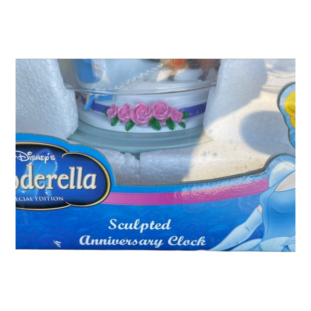 NEW *Walt Disney Cinderella 10" Glass Dome Clock (Special Edition Anniversary) w/ Box