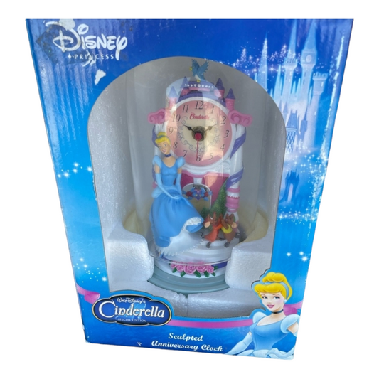 NEW *Walt Disney Cinderella 10" Glass Dome Clock (Special Edition Anniversary) w/ Box