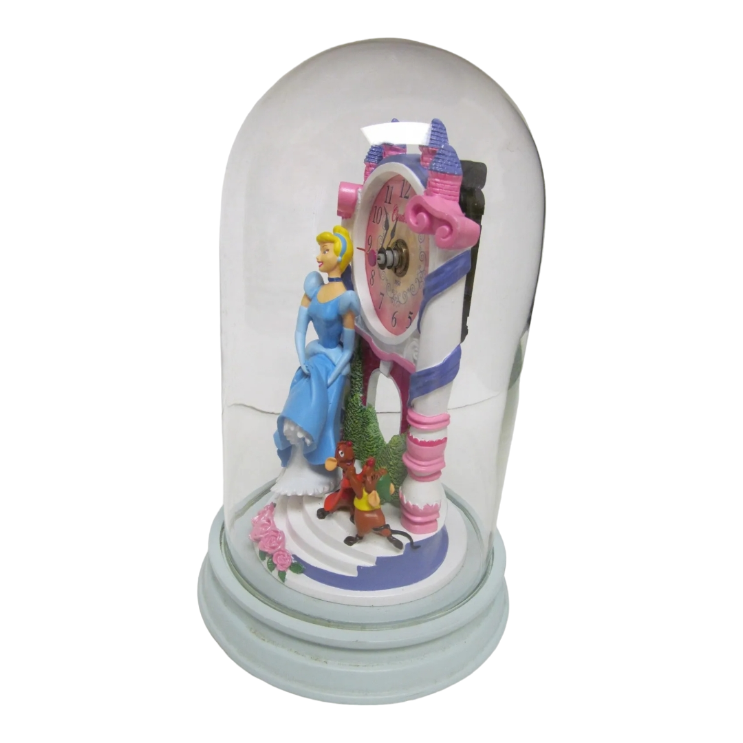 NEW *Walt Disney Cinderella 10" Glass Dome Clock (Special Edition Anniversary) w/ Box