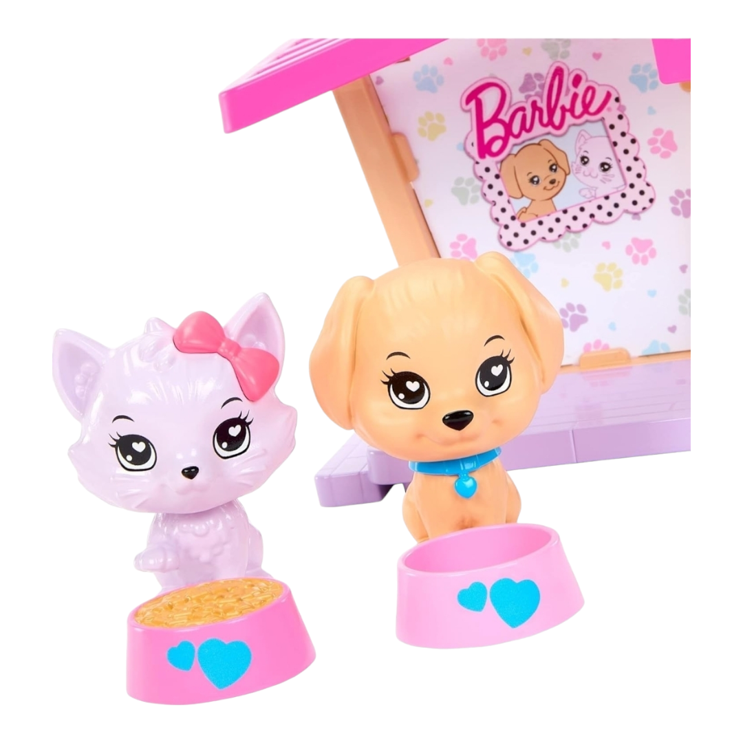 NEW *Barbie My First Barbie Accessories Pet Care Pack w/ Dog House, Puppy & Kitten +