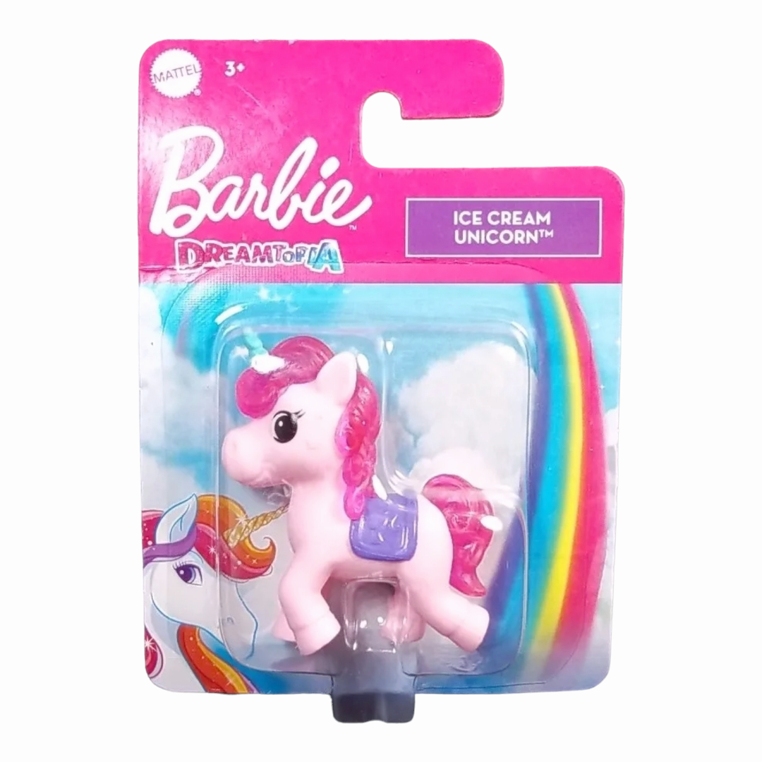 NEW *Barbie Dreamtopia Ice Cream Unicorn & Sparkle Cake Unicorn Mattel (2.5" tall)