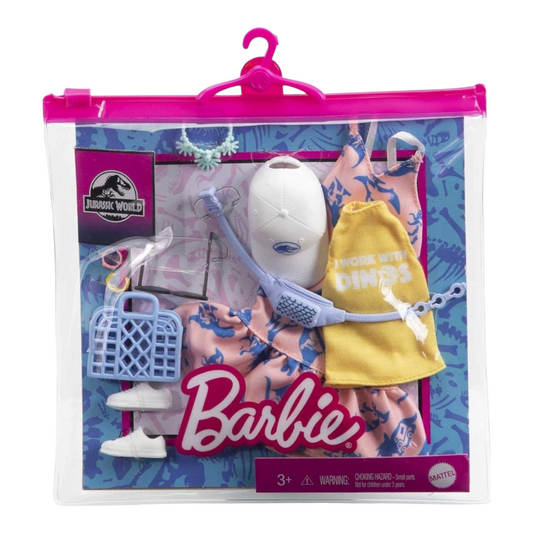 NEW *Barbie Jurassic World Fashion Outfit w/ Accessories Top & Sundress 2021 Mattel