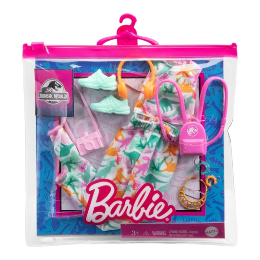 NEW *Barbie Jurassic World Fashion Outfit w/ Accessories Crop Top & Pants 2021 Mattel
