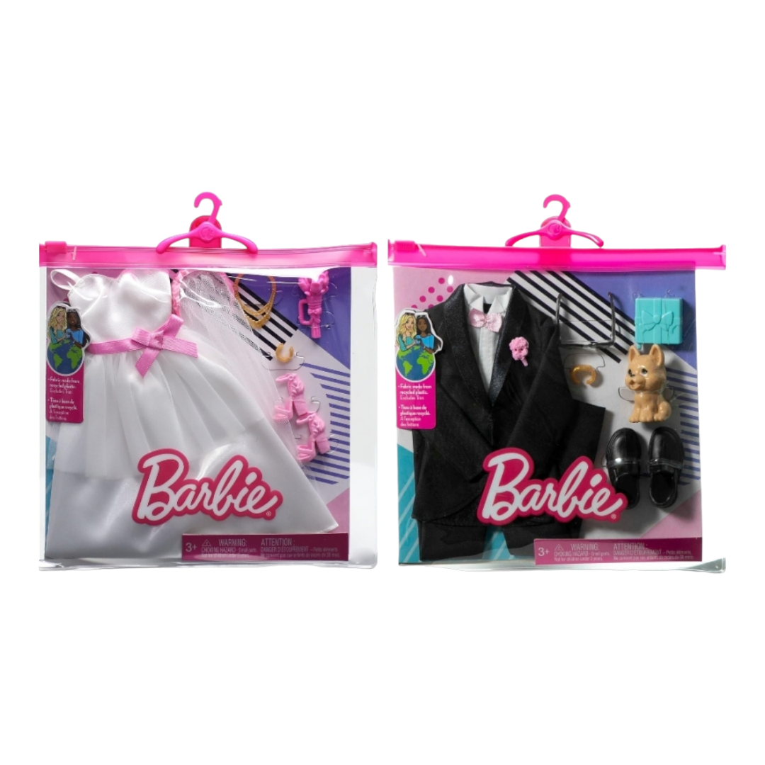 NEW *Barbie's Bridal Dress & Ken's Groom Tuxedo Fashion Wedding Outfits Mattel (2022)