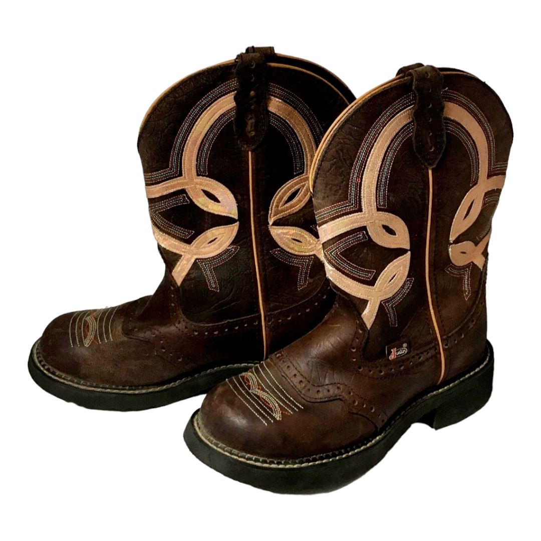 Justin Gypsy *Women's 10" Ariat Driftwood Brown Cowboy Boots (Sz 7.5)