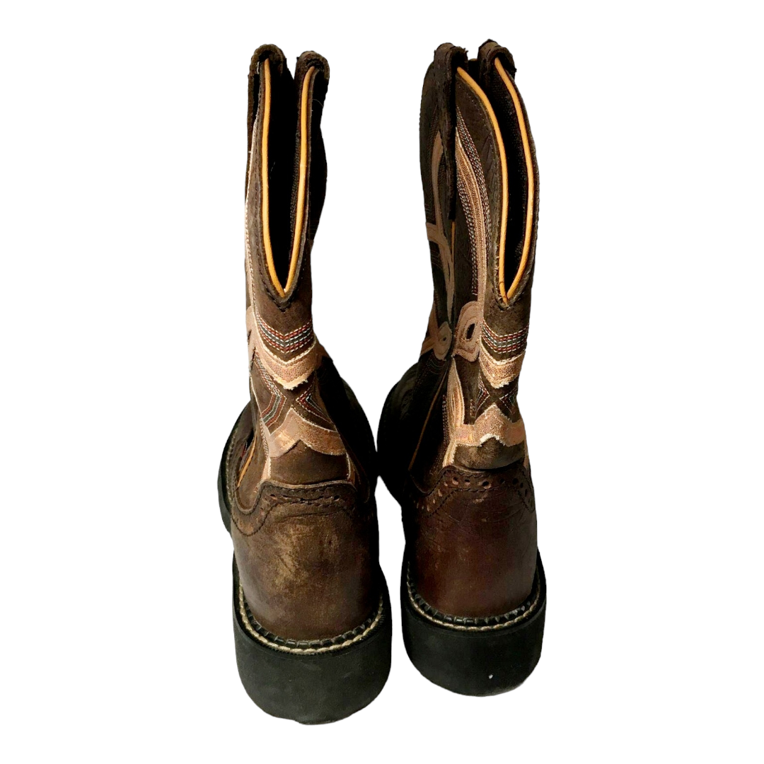 Justin Gypsy *Women's 10" Ariat Driftwood Brown Cowboy Boots (Sz 7.5)