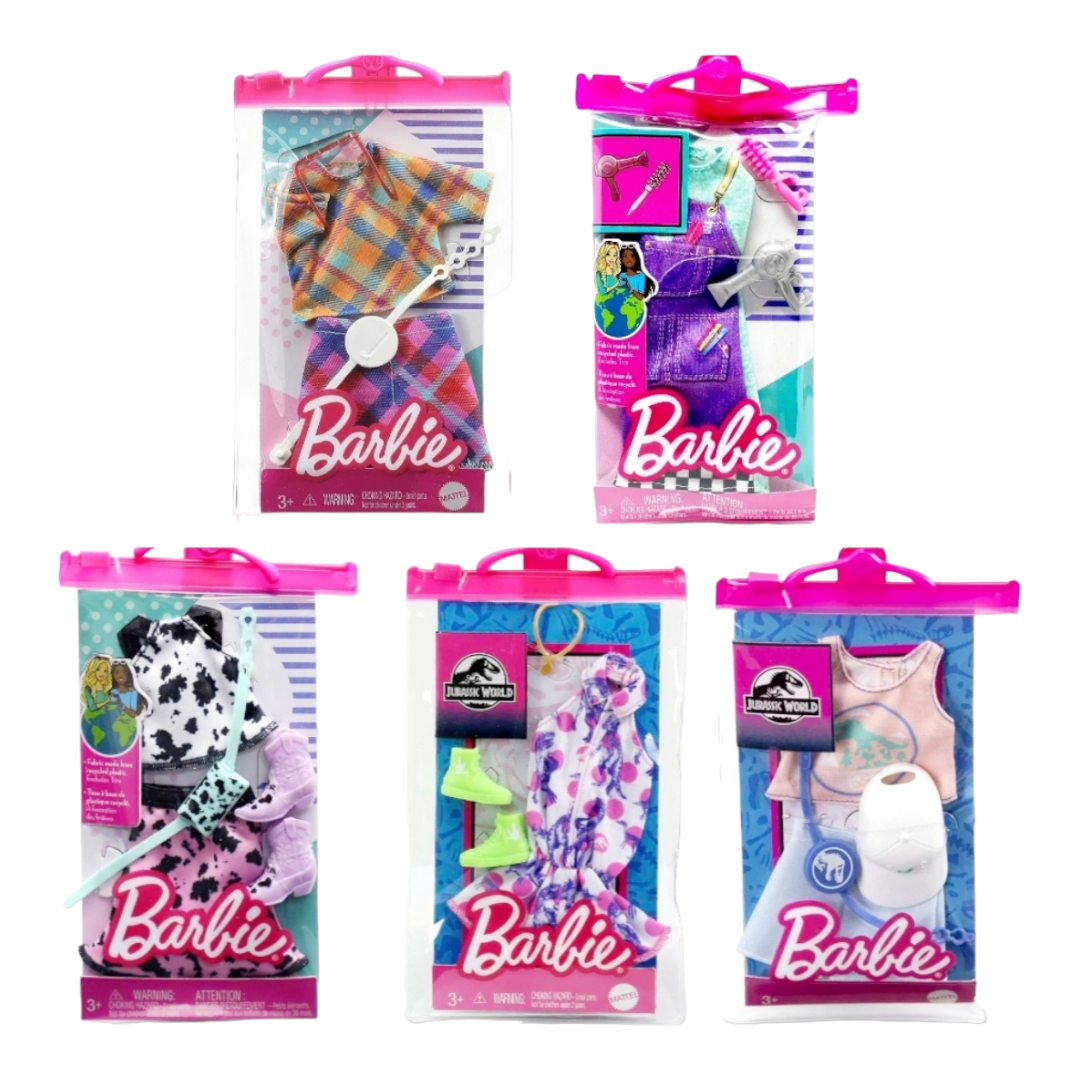 NEW *Five (5) Barbie Outfits w/ Shoes & Accessories  (e/f)