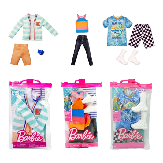 NEW *Three (3) Barbie Outfits For Ken: Clothes, Shoes & Accessories  (k-p)