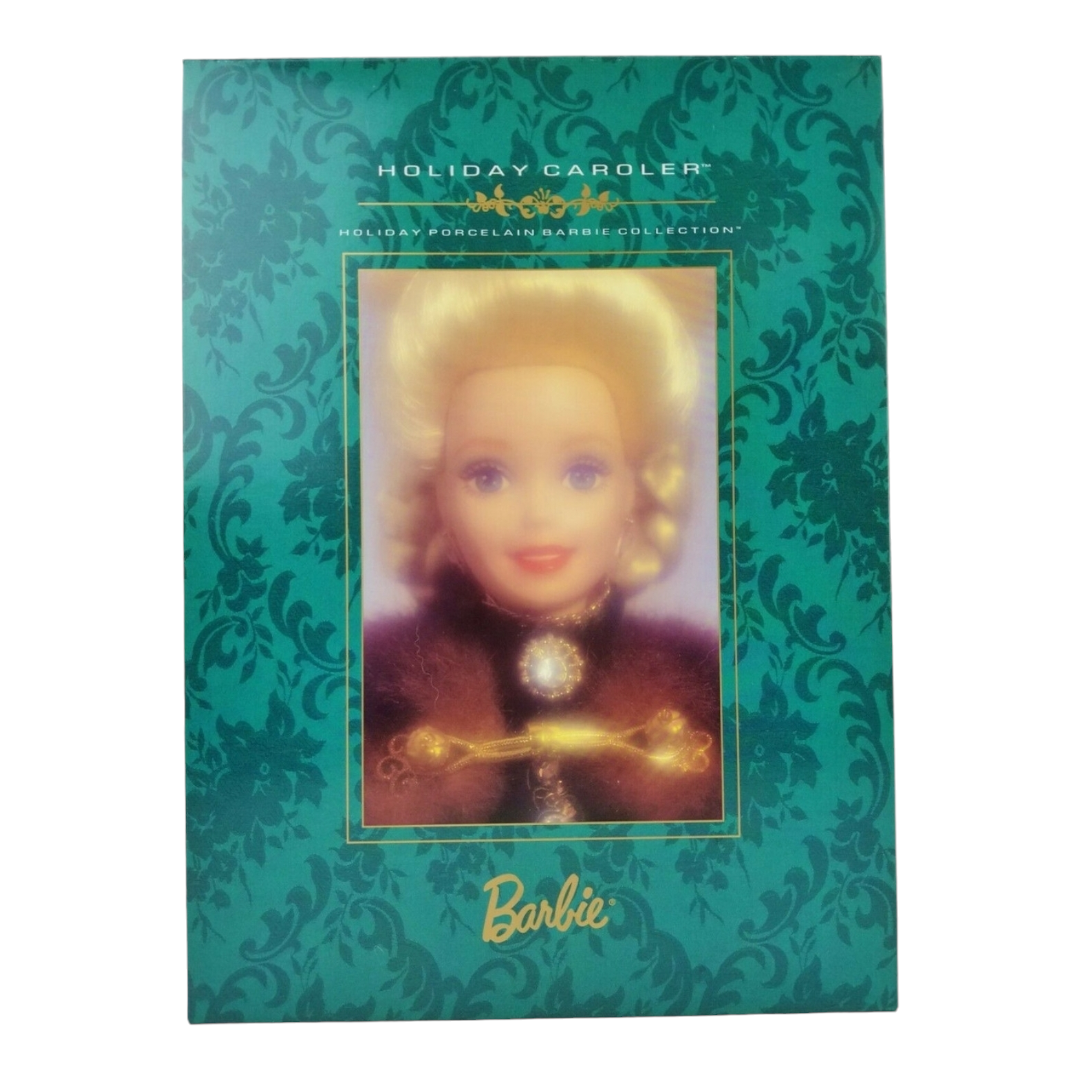 NIB *Porcelain Holiday Barbie "Holiday Caroler Doll" 1996 Mattel