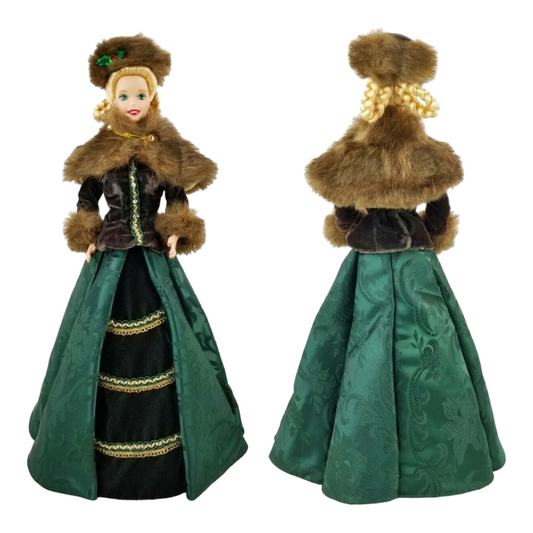 NIB *Porcelain Holiday Barbie "Holiday Caroler Doll" 1996 Mattel
