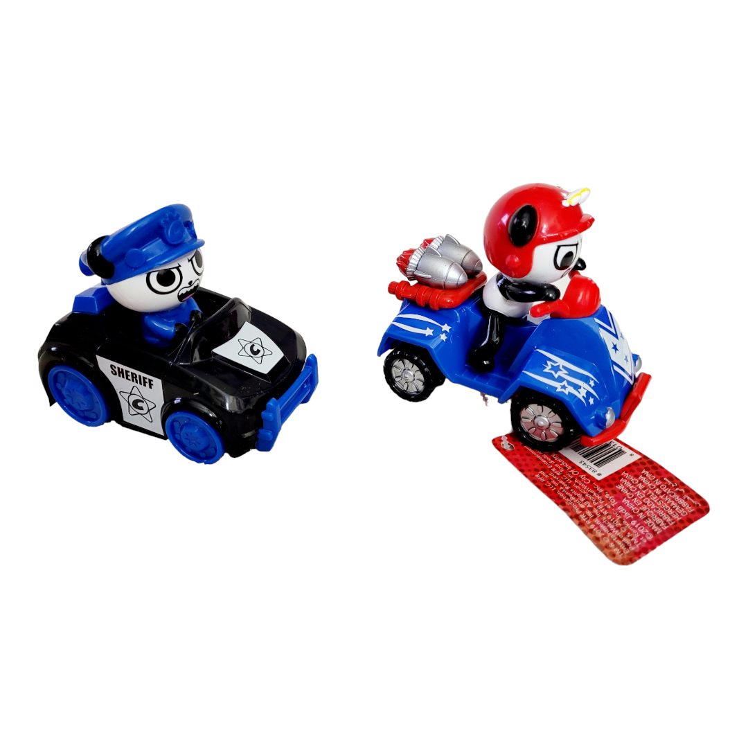 New *Lot of 2 Ryan's World Combo Panda Police Car & Stunt Scooter w/ Tags