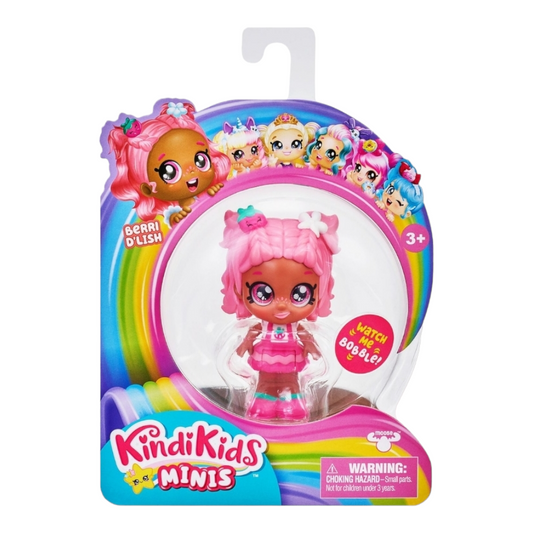 NIB *Kindikids Minis "Berri D'lish" Collectible Poseable Bobble Head Doll 3.5" Figure