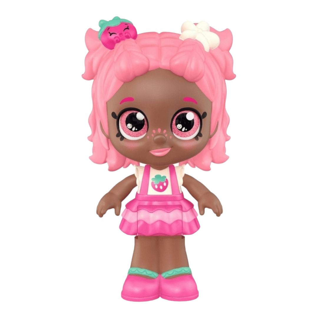 NIB *Kindikids Minis "Berri D'lish" Collectible Poseable Bobble Head Doll 3.5" Figure