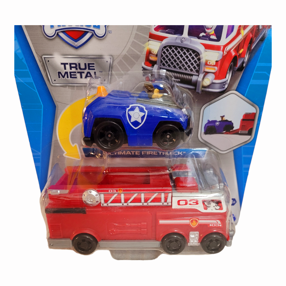 NIB *Paw Patrol True Metal "Ultimate FireTruck" Marshal & Chase Car (2022)