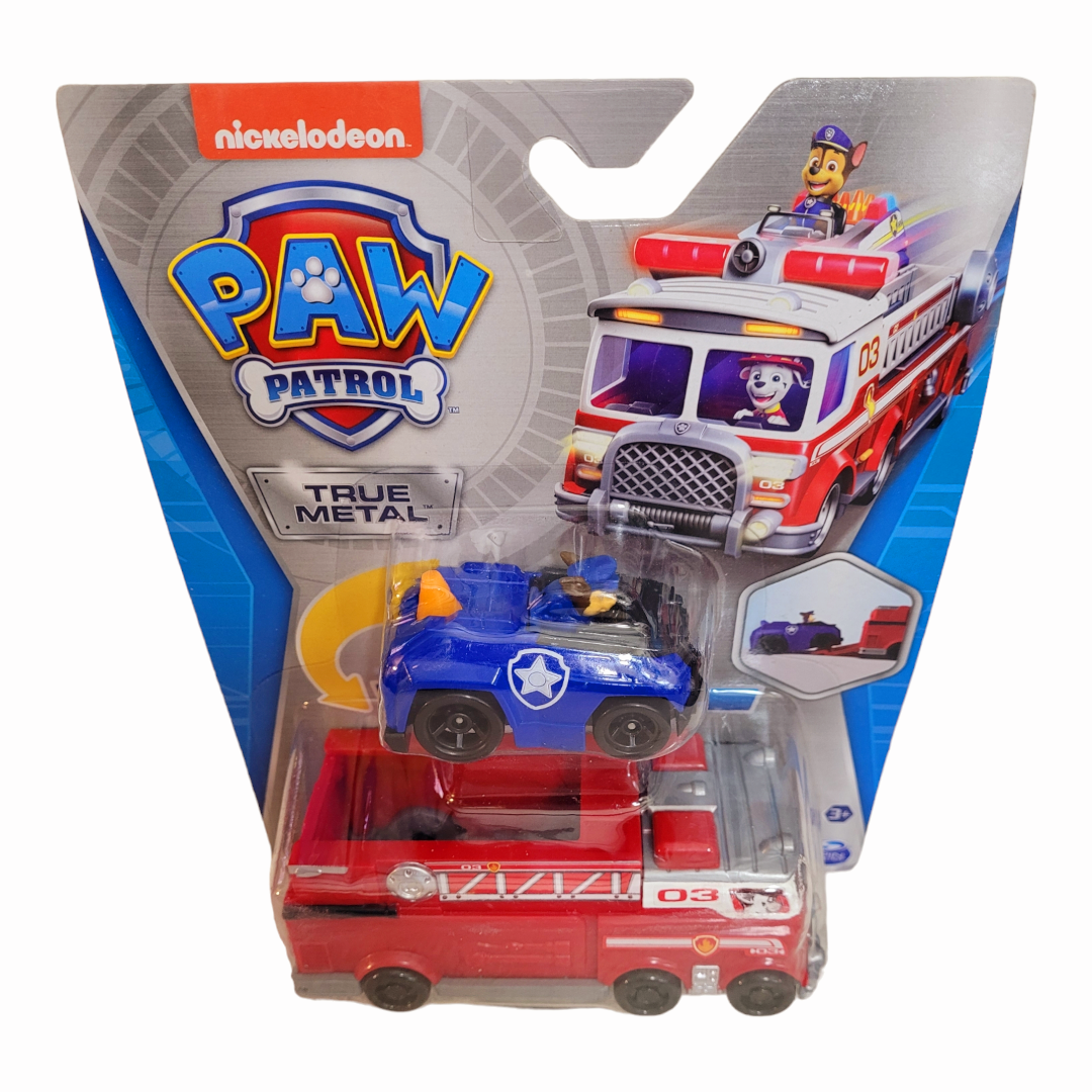 NIB *Paw Patrol True Metal "Ultimate FireTruck" Marshal & Chase Car (2022)