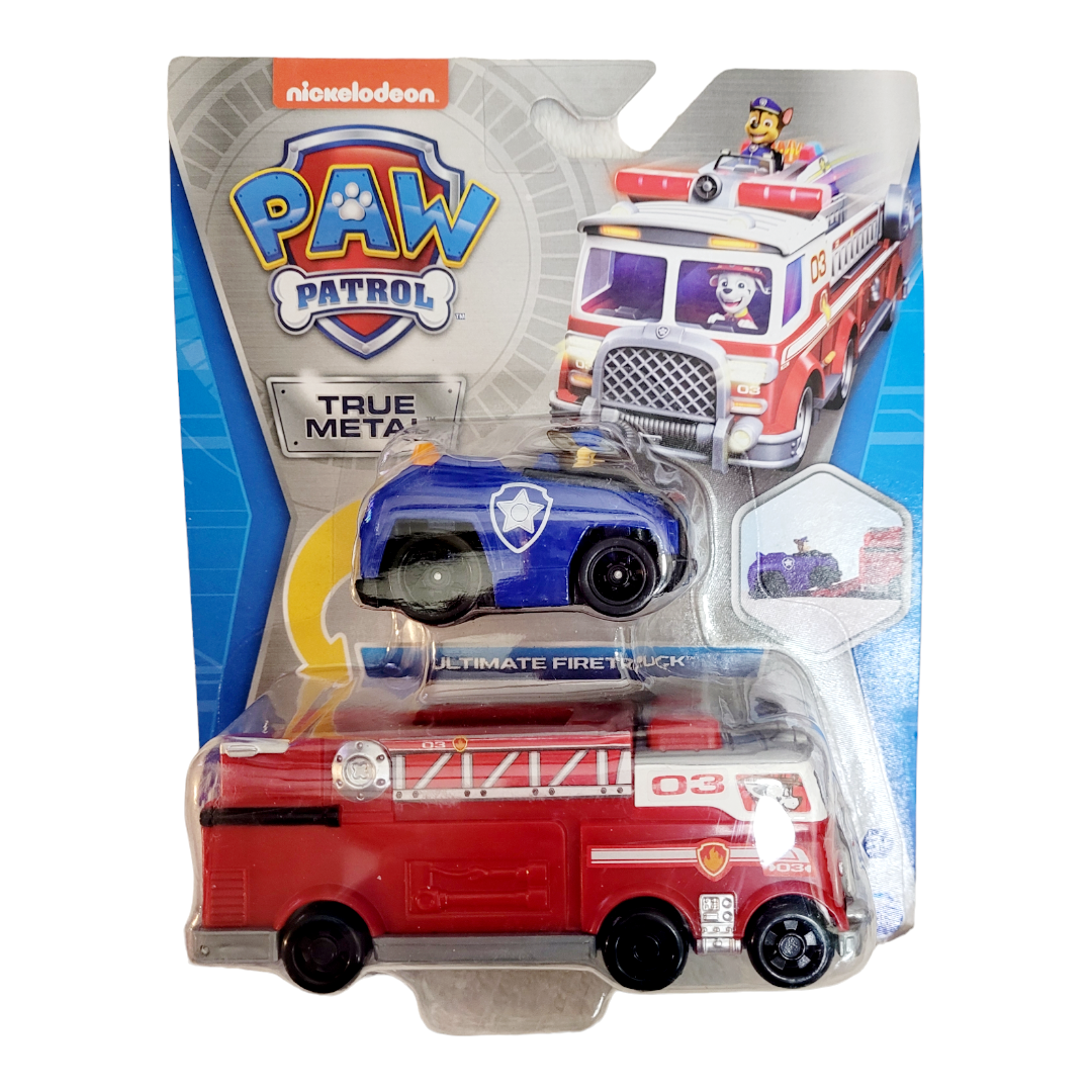 NIB *Paw Patrol True Metal "Ultimate FireTruck" Marshal & Chase Car (2022)