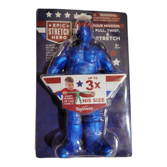 NEW *ToySmith (Blue) Epic Stretch Hero - Larger than Life Soldier  [Stands 8.5" Tall]