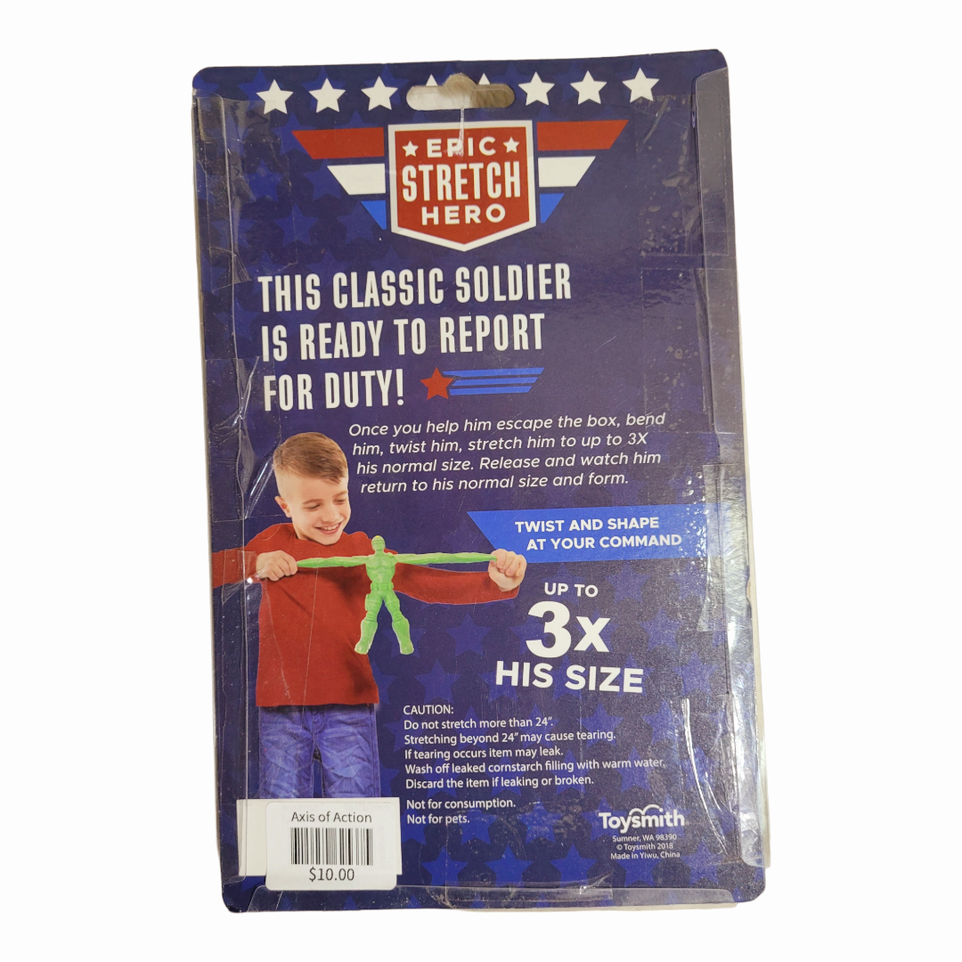 NEW *ToySmith (Blue) Epic Stretch Hero - Larger than Life Soldier  [Stands 8.5" Tall]