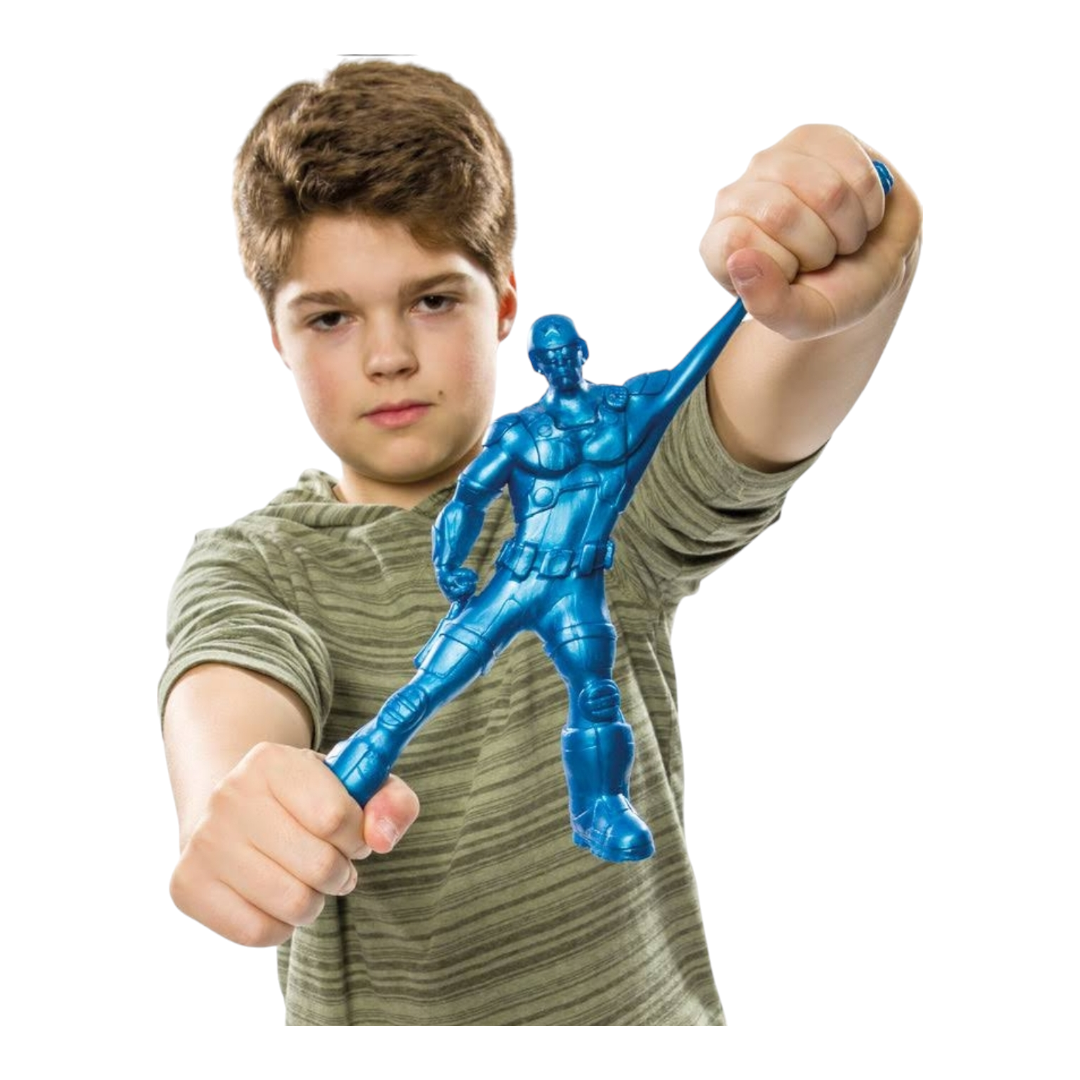 NEW *ToySmith (Blue) Epic Stretch Hero - Larger than Life Soldier  [Stands 8.5" Tall]