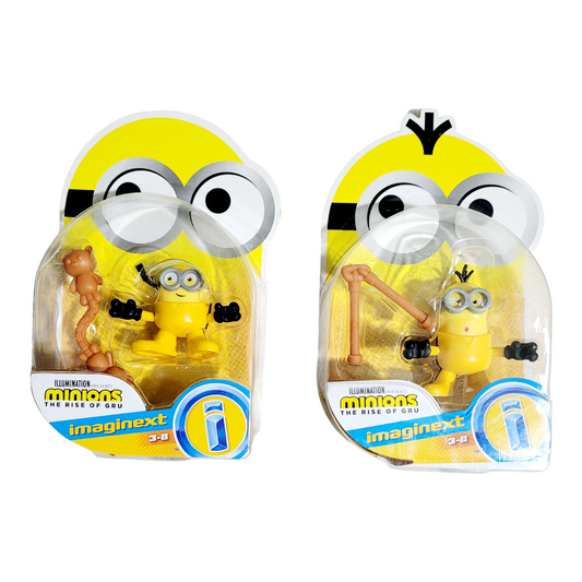 New *Two (2) Minons: The Rise of Gru Bob & Kevin Action Figures Imaginext