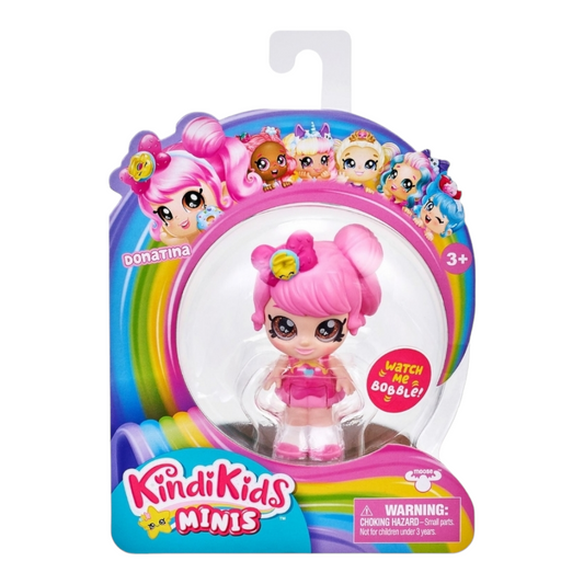 NIB *Kindikids Minis "DonaTina" Collectible Poseable Bobble Head Doll 3.5" Figure