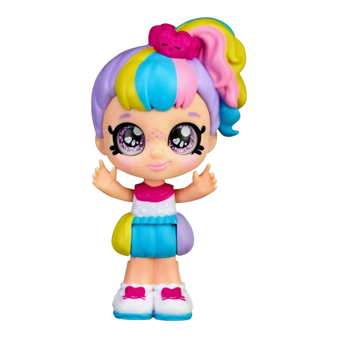 NIB *Kindikids Minis "Rainbow Kate" Collectible Poseable Bobble Head Doll 3.5" Figure