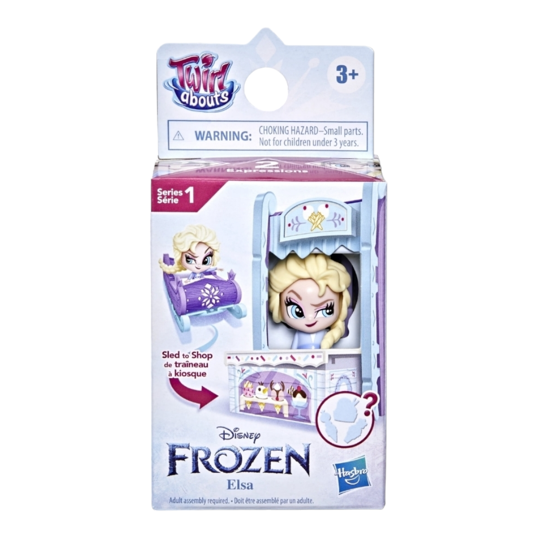NIB *Lot of 2 Frozen Figures Twirl Abouts Season 1 Elsa & Anna / Sleds Convert to Stand