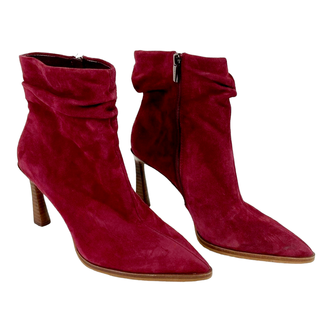 Vince Camuto *Women's Brick Red Presindal Pointy Toe Bootie Ankle Boots (Sz 8.5M)