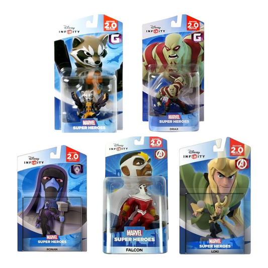 NEW *5 Disney Infinity Action Figs: Loki Drax Falcon Rocket Raccoon Ronan