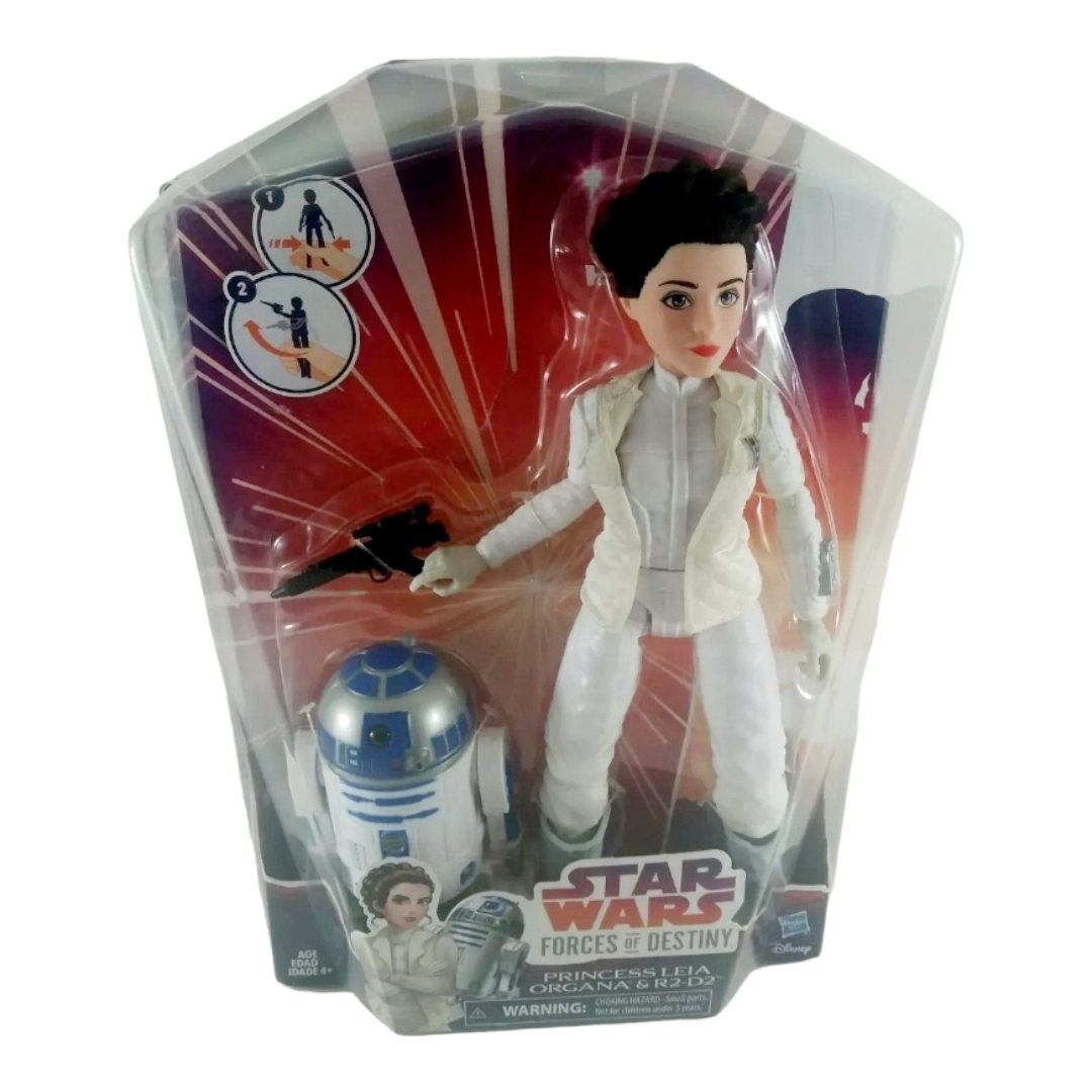 NIB *Hasbro Star Wars Forces  of Destiny Adventure 11" Princess Leia & R2-D2 Figure (2-Pack)