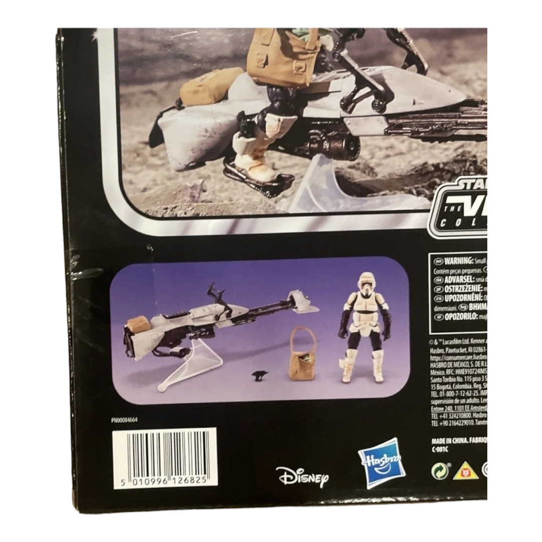 NIB  Vintage Star Wars Collection Speeder Bike Scout Trooper w/ Grogu  Kenner