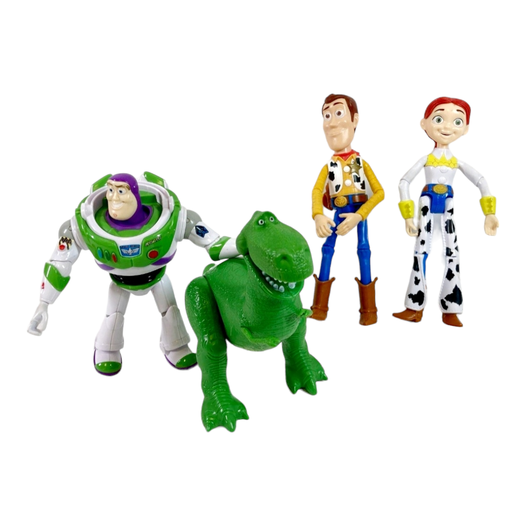 Four (4) *Disney TOY STORY 12" Figurines [Woody, Buzz, Jessie, Rex)