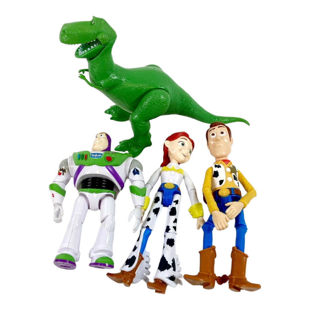 Four (4) *Disney TOY STORY 12" Figurines [Woody, Buzz, Jessie, Rex)