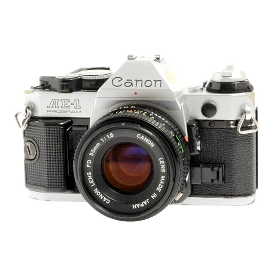 Canon AE-1 Program Chrome Camera + Vintage Lenses/Accessories Photographer Kit