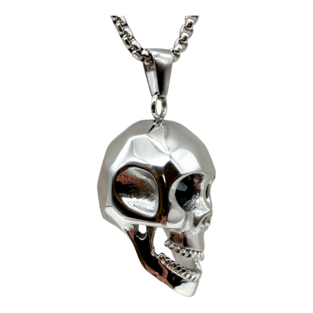 Great *Stainless Steel Skull 14" Necklace (54 Grams)