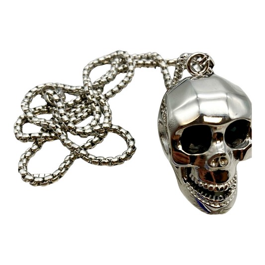 Great *Stainless Steel Skull 14" Necklace (54 Grams)